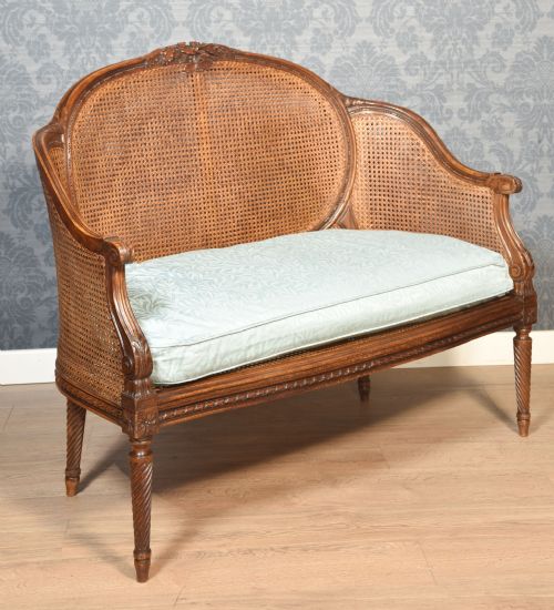 FRENCH LOUIS XVI STYLE CANAPE SETTEE - ADDITIONAL PHOTO 4