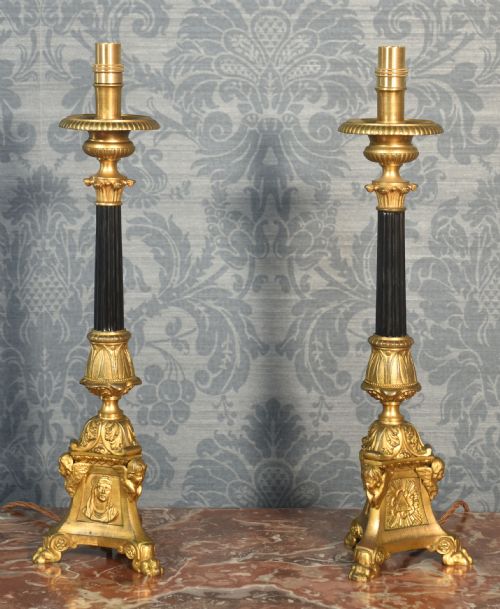 pair of ecclesiastical table lamps - CATEGORY: ANTIQUE LIGHTING - DATED 1920
