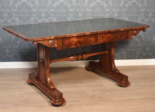 19th century rosewood library table - CATEGORY: ANTIQUE TABLES - DATED 19TH CENTURY