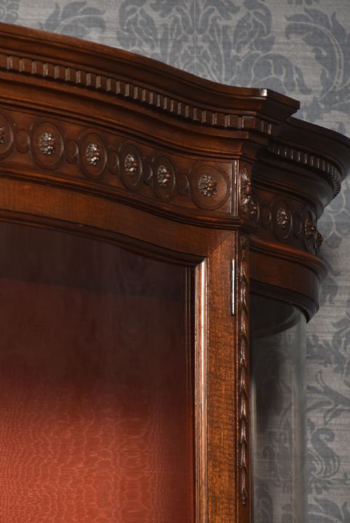 MAHOGANY SERPENTINE FRONTED DISPLAY CABINET - ADDITIONAL PHOTO 10
