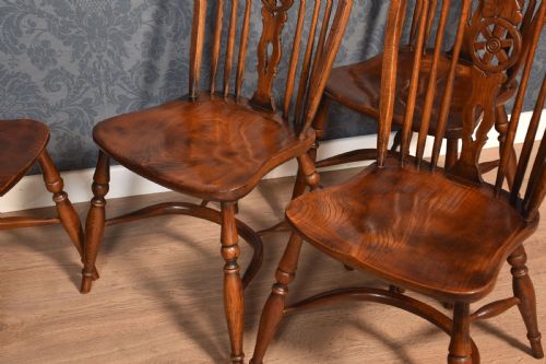 SET OF SIX ELM SPINDLE BACK DINING CHAIRS - ADDITIONAL PHOTO 2