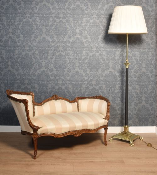 CARVED WALNUT FRAMED SETTEE - ADDITIONAL PHOTO 1