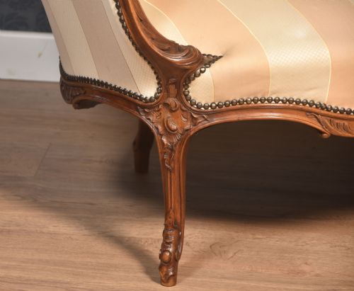 CARVED WALNUT FRAMED SETTEE - ADDITIONAL PHOTO 4