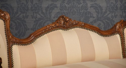 CARVED WALNUT FRAMED SETTEE - ADDITIONAL PHOTO 5
