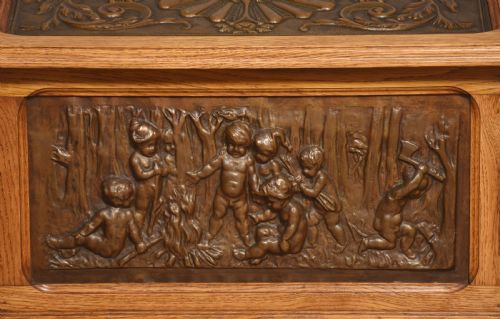 19TH CENTRY EMBOSED COPPER SLIPPER BOX - ADDITIONAL PHOTO 7