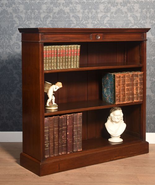 mahogany open bookcase - CATEGORY: ANTIQUE BOOKCASES - DATED 19TH CENTURY