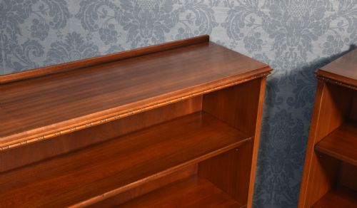 PAIR OF WALNUT OPEN BOOKCASES - ADDITIONAL PHOTO 4