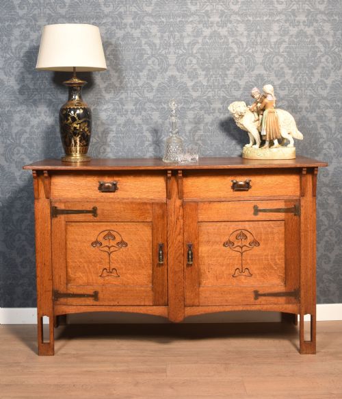 ART NOUVEAU OAK SIDEBOARD - ADDITIONAL PHOTO 1