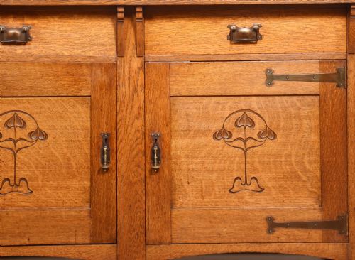 ART NOUVEAU OAK SIDEBOARD - ADDITIONAL PHOTO 3