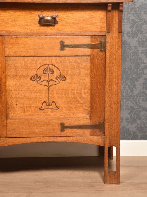 ART NOUVEAU OAK SIDEBOARD - ADDITIONAL PHOTO 4