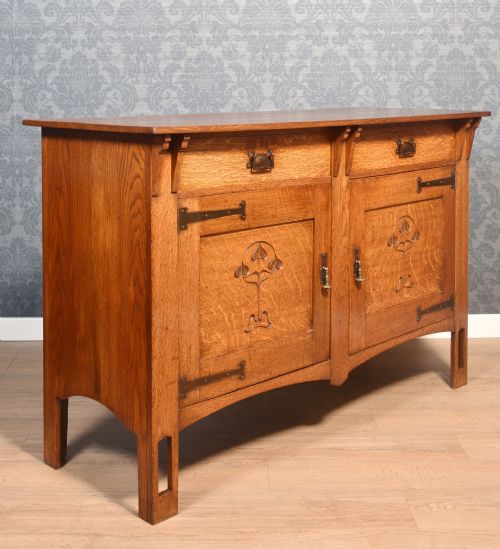 ART NOUVEAU OAK SIDEBOARD - ADDITIONAL PHOTO 7