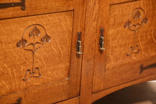 ART NOUVEAU OAK SIDEBOARD - ADDITIONAL PHOTO 11