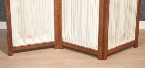 FRENCH ART NOUVEAU OAK THREE PANNELED SCREEN - ADDITIONAL PHOTO 7