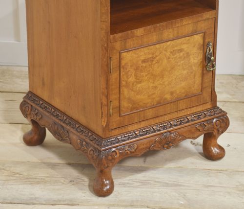 PAIR OF WALNUT BEDSIDE CABINETS - ADDITIONAL PHOTO 2