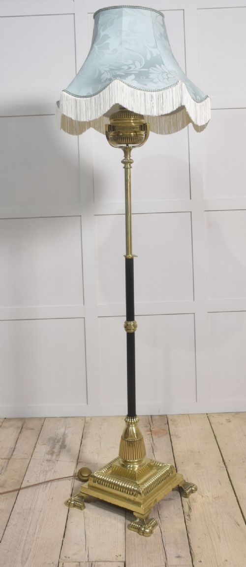 brass standard lamp - CATEGORY: ANTIQUE LIGHTING - DATED 19TH CENTURY