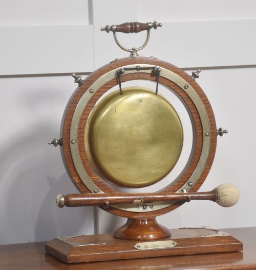 OAK FRAMED NAUTICAL DINNER GONG - ADDITIONAL PHOTO 2