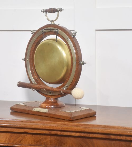 OAK FRAMED NAUTICAL DINNER GONG - ADDITIONAL PHOTO 4