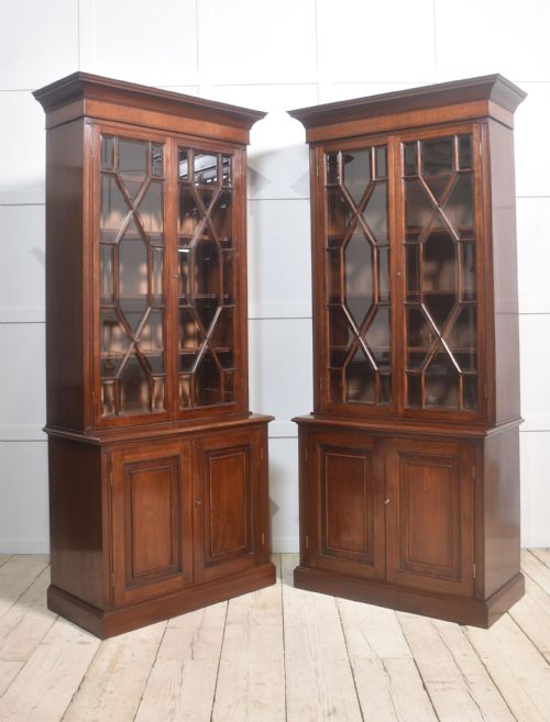 PAIR OF MAHOGANY GLAZED BOOKCASES - ADDITIONAL PHOTO 10