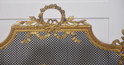 BRASS AND MESH FRENCH FIRE SCREEN - ADDITIONAL PHOTO 6