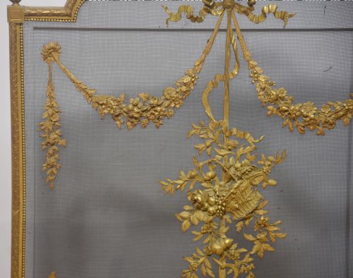 BRASS AND MESH FRENCH FIRE SCREEN - ADDITIONAL PHOTO 8