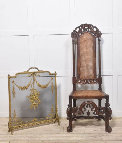 BRASS AND MESH FRENCH FIRE SCREEN - ADDITIONAL PHOTO 9