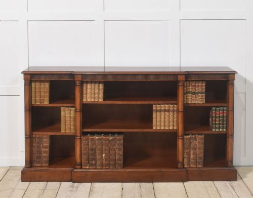 Mahogany Breakfront Open Bookcase