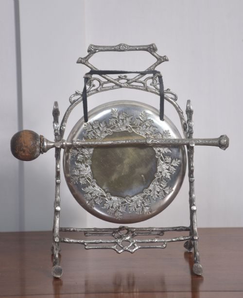 AESTHETIC SILVER PLATED TABLE GONG - ADDITIONAL PHOTO 2