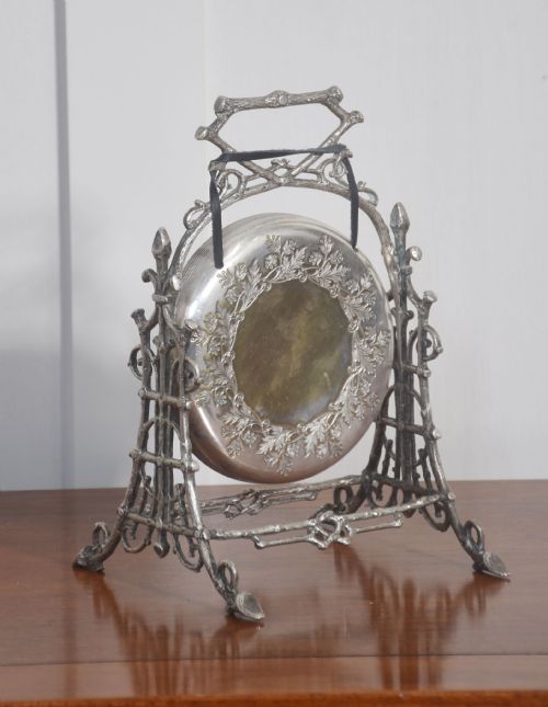 AESTHETIC SILVER PLATED TABLE GONG - ADDITIONAL PHOTO 3