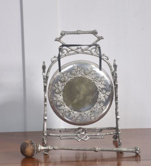 AESTHETIC SILVER PLATED TABLE GONG - ADDITIONAL PHOTO 4