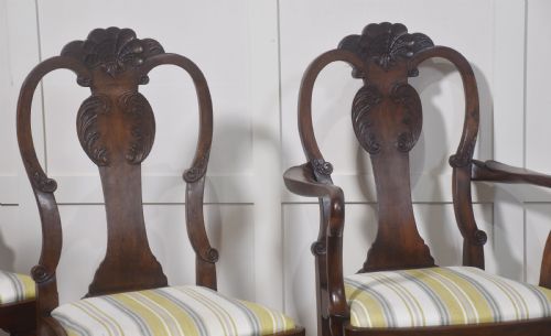 SET OF EIGHT WALNUT DINING CHAIRS - ADDITIONAL PHOTO 1