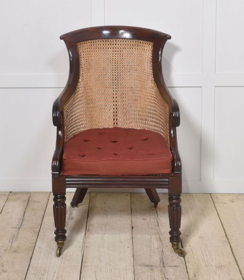 REGENCY MAHOGANY BERGERE ARMCHAIR - ADDITIONAL PHOTO 4