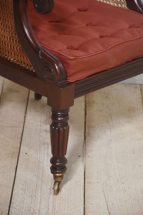 REGENCY MAHOGANY BERGERE ARMCHAIR - ADDITIONAL PHOTO 5