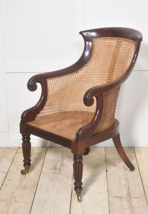 REGENCY MAHOGANY BERGERE ARMCHAIR - ADDITIONAL PHOTO 7