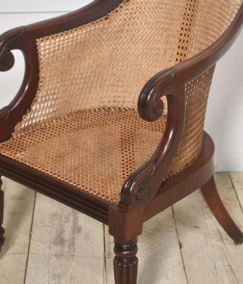 REGENCY MAHOGANY BERGERE ARMCHAIR - ADDITIONAL PHOTO 8