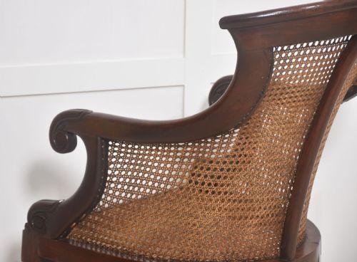 REGENCY MAHOGANY BERGERE ARMCHAIR - ADDITIONAL PHOTO 11