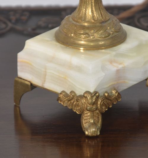 METAL MOUNTED ONYX TABLE LAMP - ADDITIONAL PHOTO 4