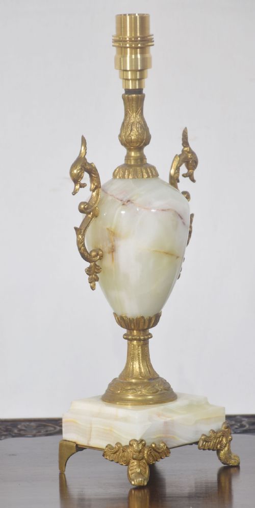 METAL MOUNTED ONYX TABLE LAMP - ADDITIONAL PHOTO 5