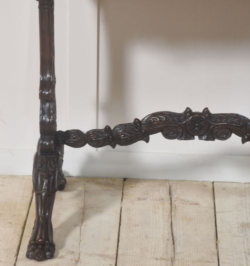 19TH CENTURY CARVED MAHOGANY SIDE TABLE - ADDITIONAL PHOTO 3