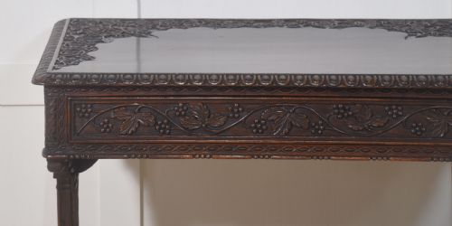 19TH CENTURY CARVED MAHOGANY SIDE TABLE - ADDITIONAL PHOTO 5