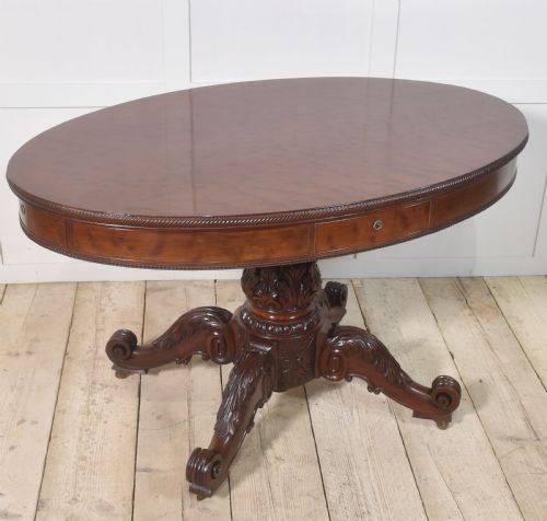 19TH CENTURY OVAL MAHOGANY DRUM TABLE - ADDITIONAL PHOTO 3