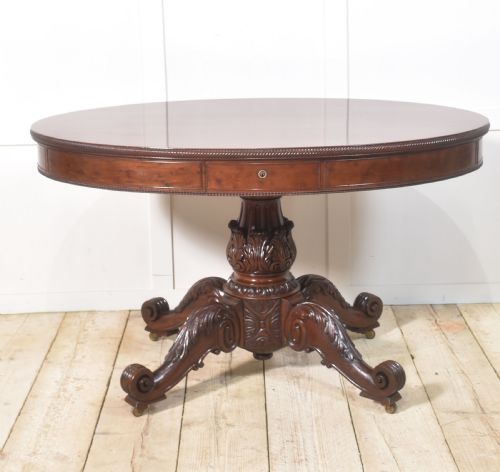 19TH CENTURY OVAL MAHOGANY DRUM TABLE - ADDITIONAL PHOTO 6
