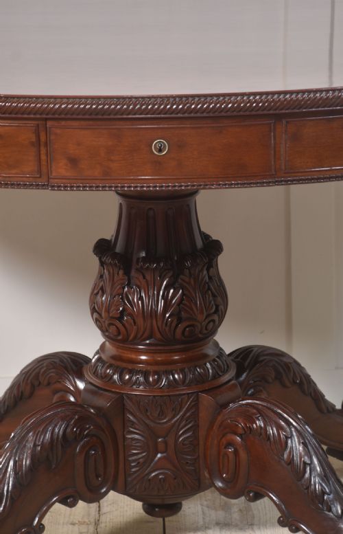 19TH CENTURY OVAL MAHOGANY DRUM TABLE - ADDITIONAL PHOTO 7