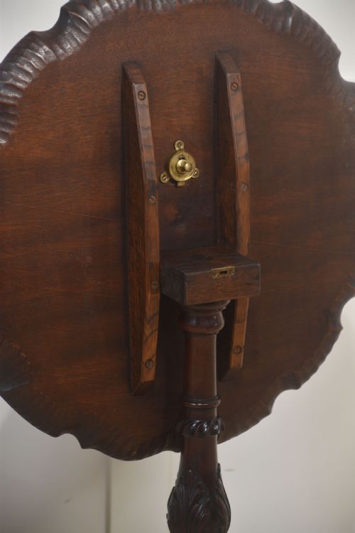 PAIR OF GEORGE IIISTYLE CARVED MAHOGANY TRIPOD TABLES - ADDITIONAL PHOTO 1