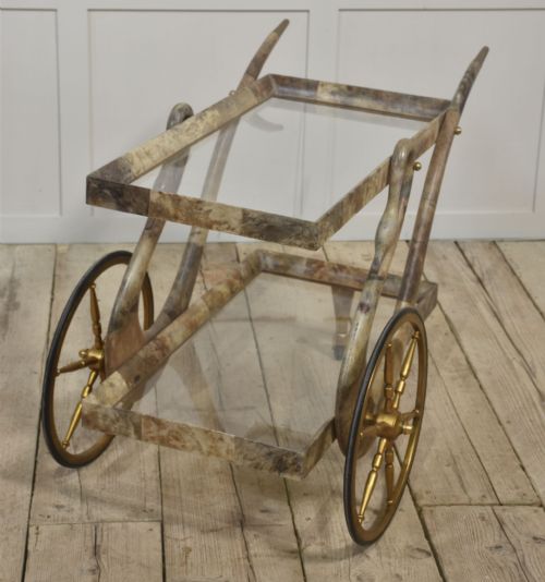 GOATSKIN AND BRASS BAR OR DESSERT CART BY ALDO TURA - ADDITIONAL PHOTO 6