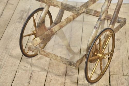 GOATSKIN AND BRASS BAR OR DESSERT CART BY ALDO TURA - ADDITIONAL PHOTO 7