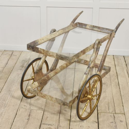 GOATSKIN AND BRASS BAR OR DESSERT CART BY ALDO TURA - ADDITIONAL PHOTO 8
