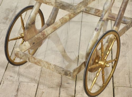 GOATSKIN AND BRASS BAR OR DESSERT CART BY ALDO TURA - ADDITIONAL PHOTO 9
