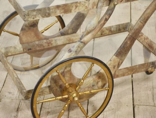 GOATSKIN AND BRASS BAR OR DESSERT CART BY ALDO TURA - ADDITIONAL PHOTO 10