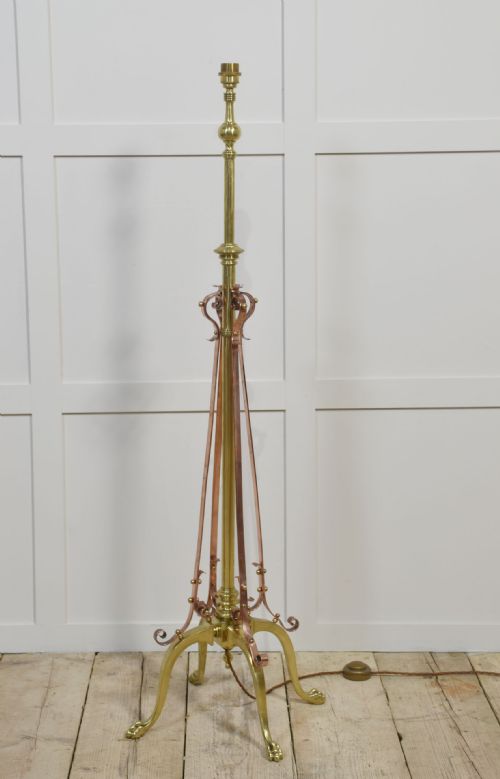 BRASS AND COPPER STANDARD LAMP - ADDITIONAL PHOTO 2
