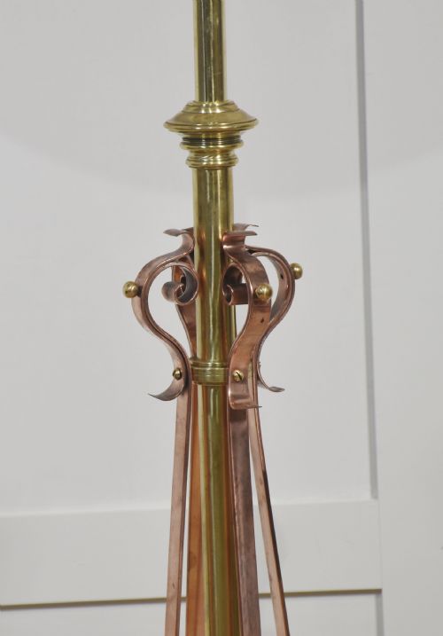 BRASS AND COPPER STANDARD LAMP - ADDITIONAL PHOTO 3